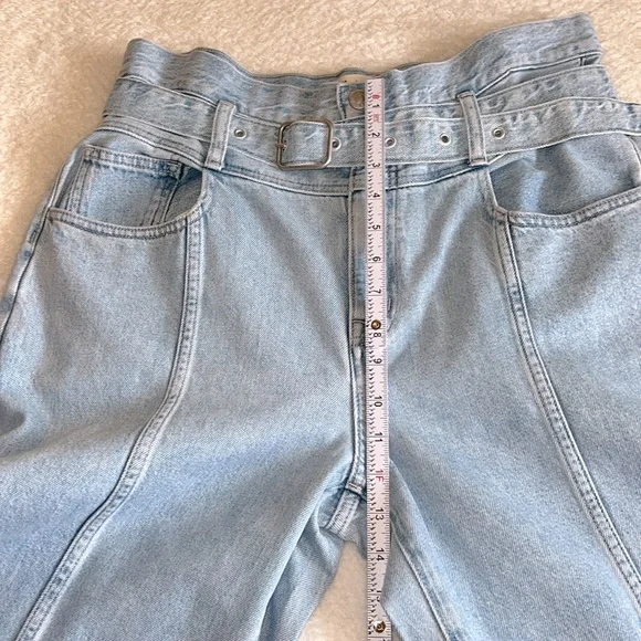 Madewell Belted‎ Wide-Leg Baggy Jeans Light Wash Size 31 NWT - Picture 6 of 11